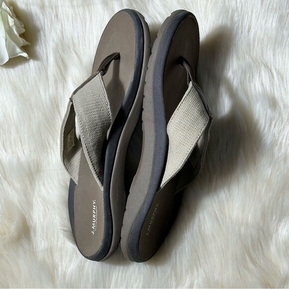 Tan and Brown Sandals with Contoured Footbed and Y-Strap Design - Picture 2 of 6